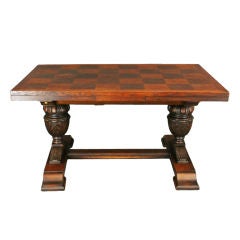 Retro French Renaissance Carved Parquetry Pub Table