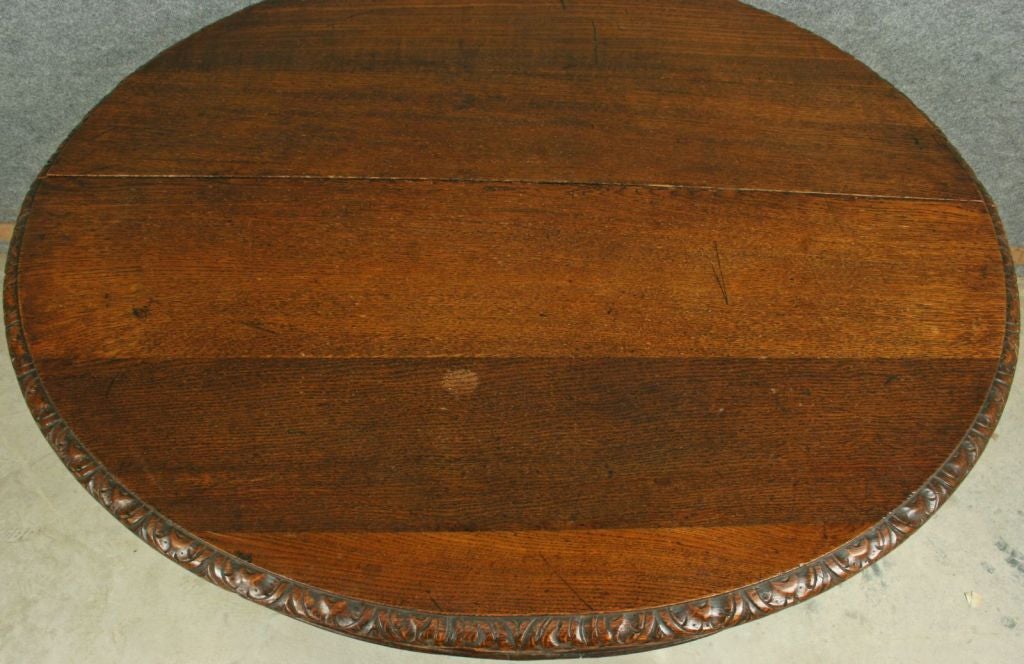 Antique French Carved Hunting Library Dining Table For Sale 3