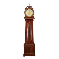 Antique Scottish Drumhead Tall Case Grandfather Clock