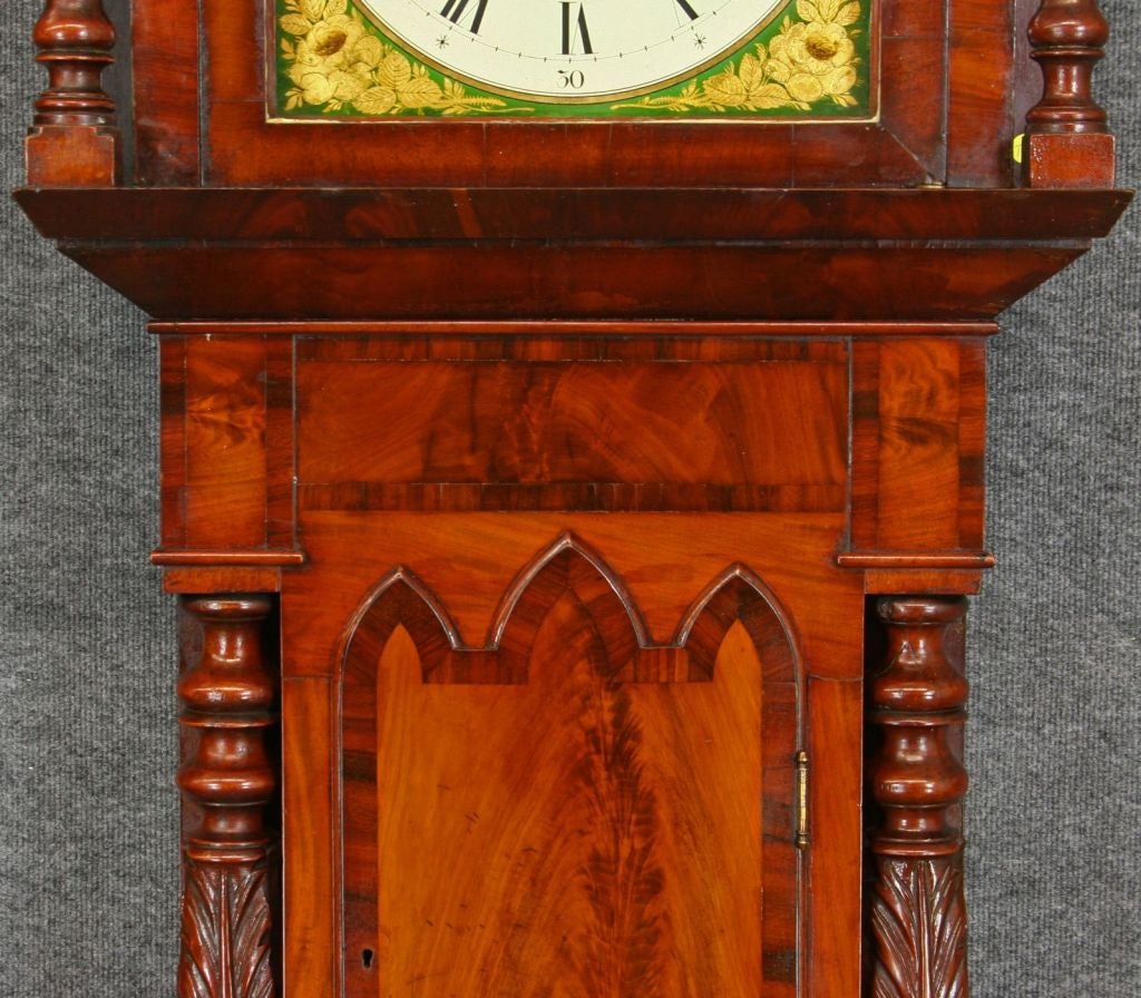 Antique Welsh Moonroller Tall Case Grandfather Clock 1
