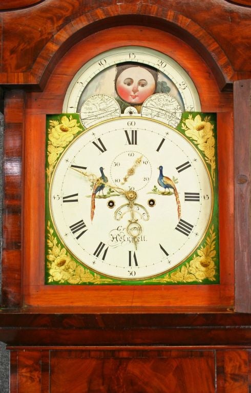 Antique Welsh Moonroller Tall Case Grandfather Clock 5