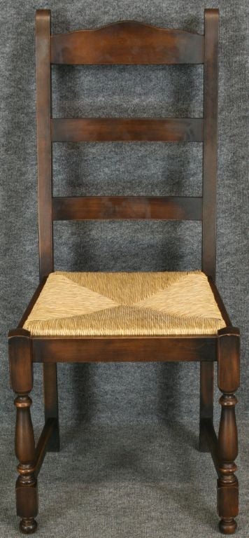 Mid-20th Century Set 6 Vintage Rustic French Country Dining Chairs Oak