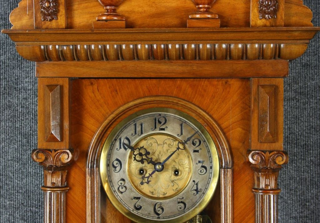 20th Century Antique German Regulator Wall Clock Gustav Becker Lion