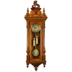 Antique German Regulator Wall Clock Gustav Becker Lion