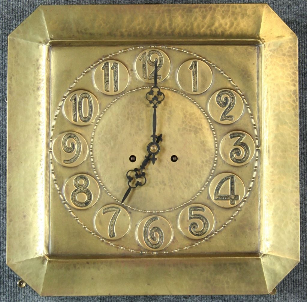 Rare Antique German Handmade Brass Wall Clock Lenzkirch For Sale at 1stDibs