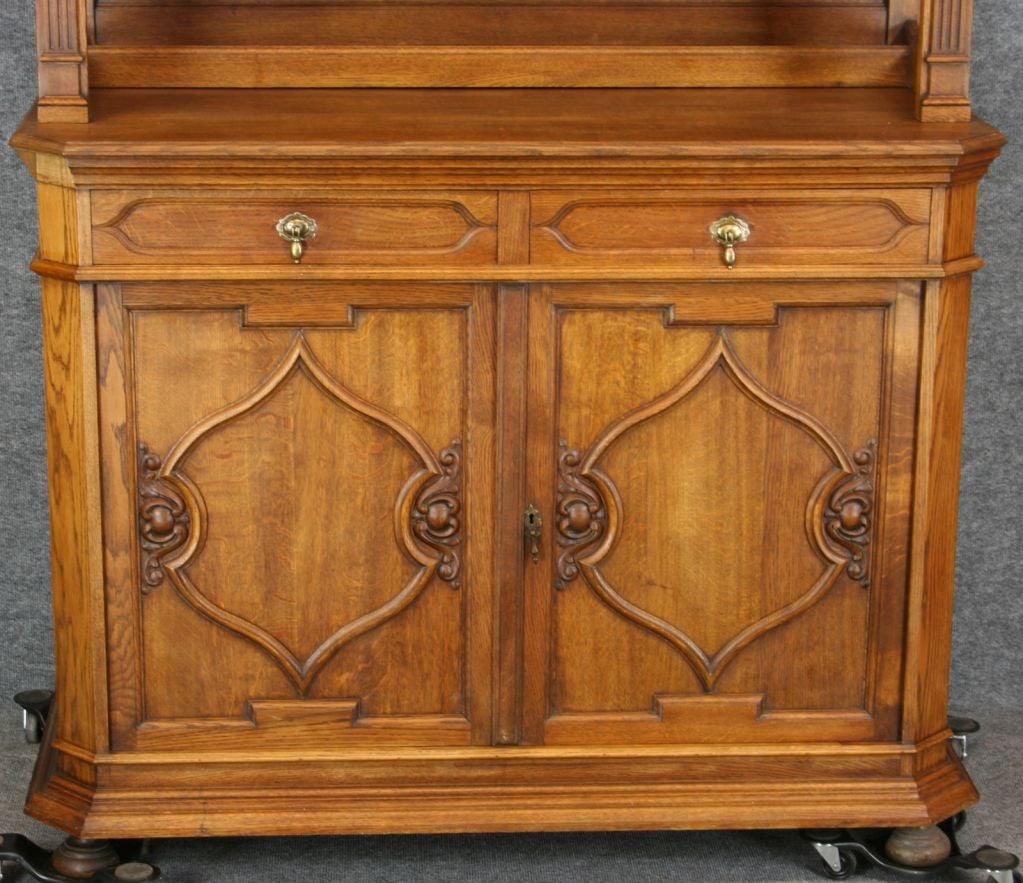 Antique German Carved Renaissance Buffet China Cabinet For Sale 1