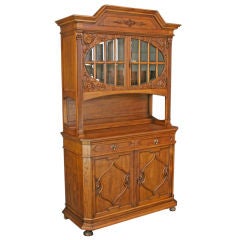 Used German Carved Renaissance Buffet China Cabinet