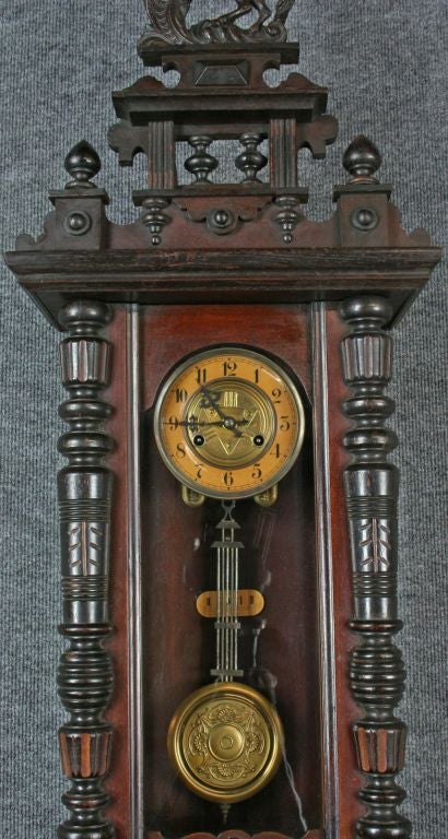 19th Century Large Antique German Vienna Regulator Wall Clock Horse