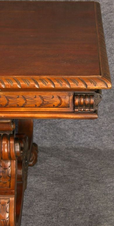Large Vintage Spanish Renaissance Claw Foot Table 3