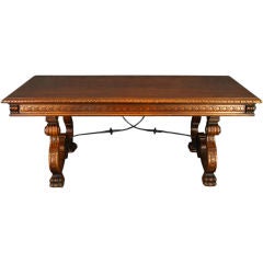 Large Vintage Spanish Renaissance Claw Foot Table