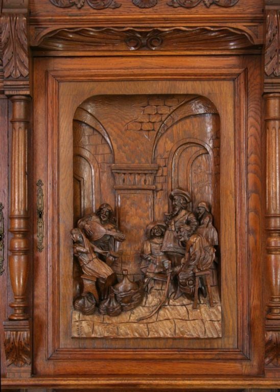 Antique French Figural Buffet Sideboard Pub Musicians For Sale 4