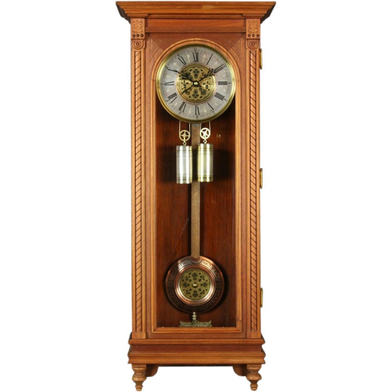 19C Gustav Becker Vienna Wall Clock For Sale at 1stDibs
