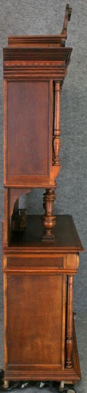 Carved Oak Antique French Louis XVI Buffet Love Birds