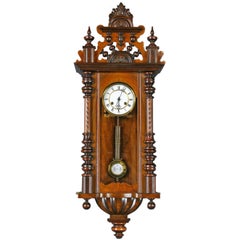 Antique Vienna Regulator Wall Clock RS Carved Walnut