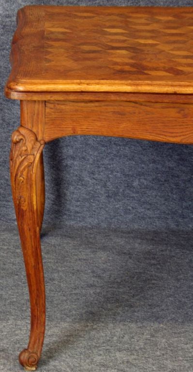 Vintage French Country Louis XV Parquetry Table Leaves
