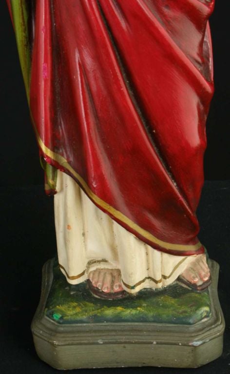 20th Century Antqiue French Chalk Jesus Christ Sacred Heart