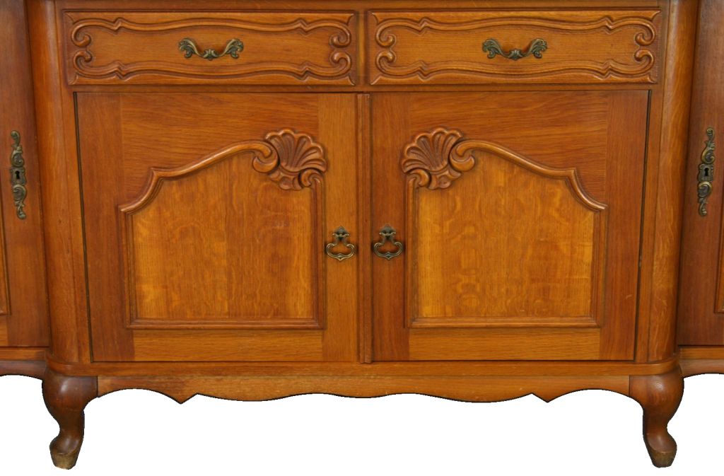 Vintage French Country Louis XV Buffet Sideboard Hutch For Sale 2