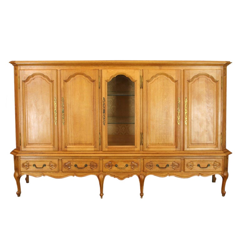 Large Vintage French Country Louis XV Cabinet Sideboard For Sale