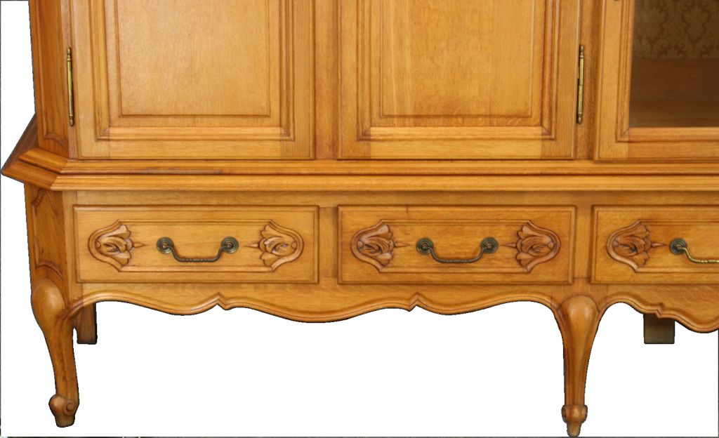 Oak Large Vintage French Country Louis XV Cabinet Sideboard For Sale