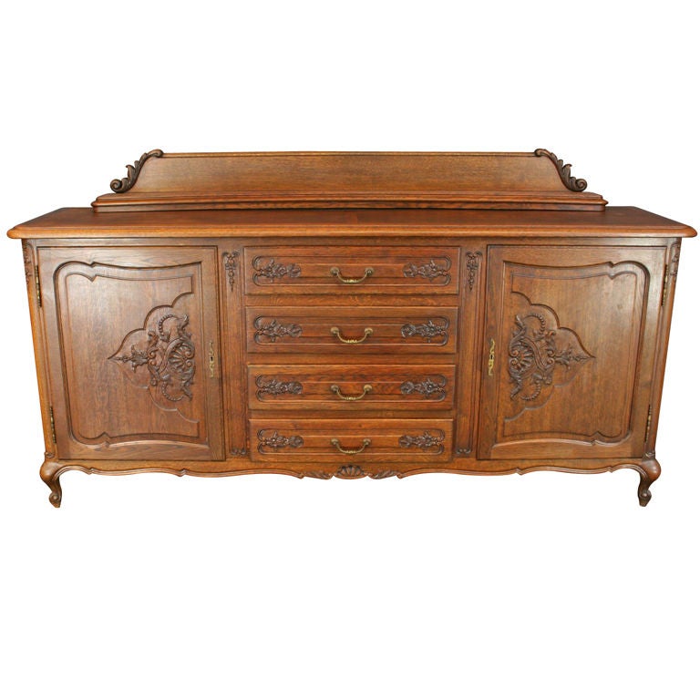 Vintage French Country Louis XV Sideboard Server Buffet For Sale