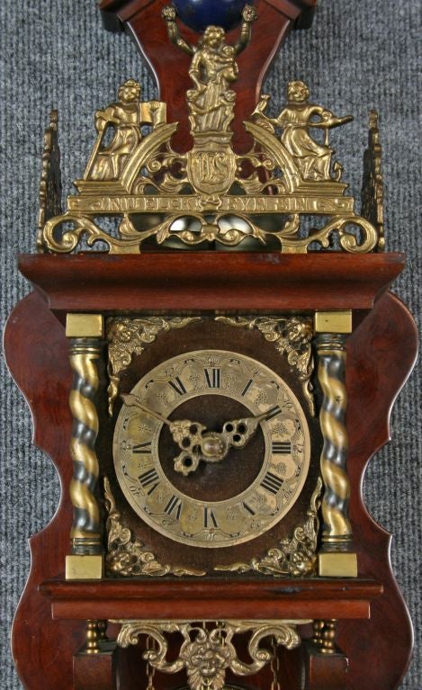 zaanse dutch wall clock with atlas