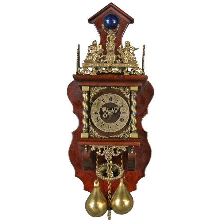 Vintage Dutch Zaandam Zaanse Atlas Pendulum Wall Clock For Sale at