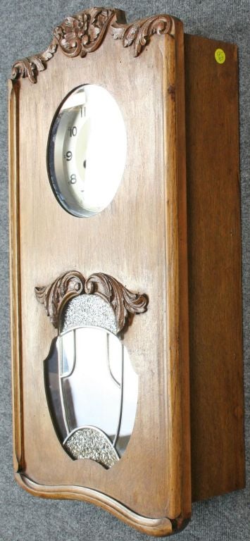 Antique German Art Deco Regulator Wall Clock Mauthe Oak For Sale 2
