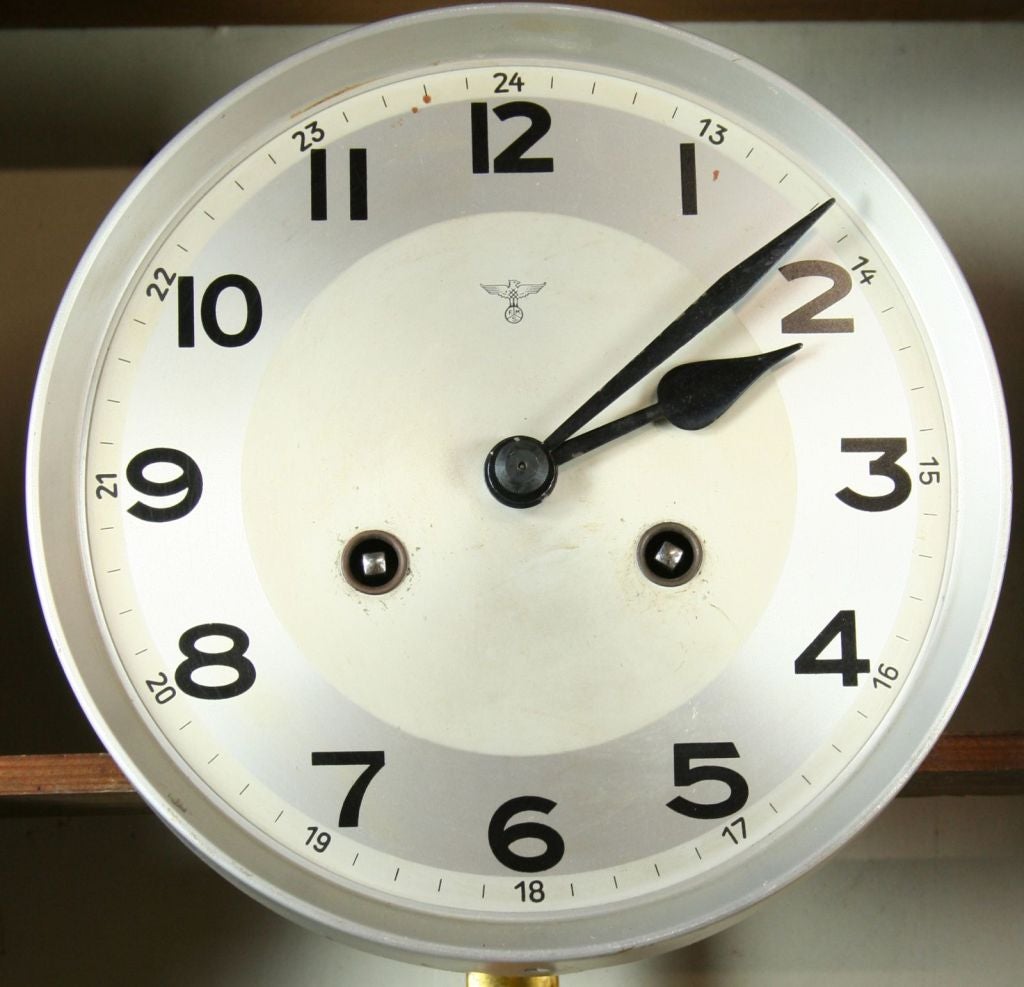 Antique German Art Deco Regulator Wall Clock Mauthe Oak For Sale 4