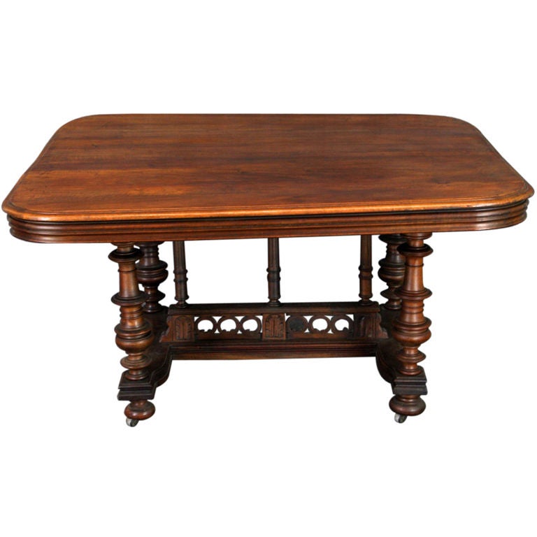 Antique French Walnut Henry II Renaissance Pub Table For Sale