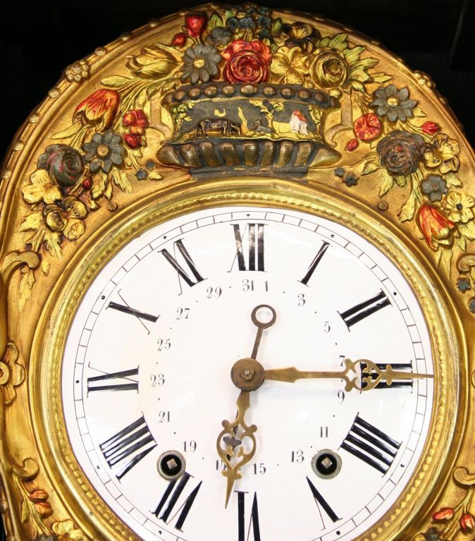 Antique French Morbier Tallcase Grandfather Clock For Sale at 1stDibs