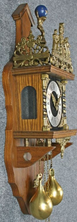 Mid-20th Century Vintage Dutch Zaandam Zaanse Atlas Pendulum Wall Clock For Sale