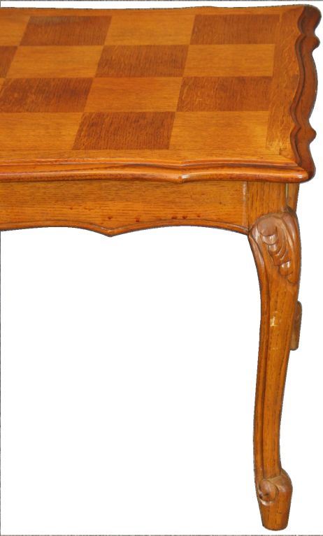 Mid-20th Century CUTE French Country Louis XV Parquetry Oak Coffee Table For Sale