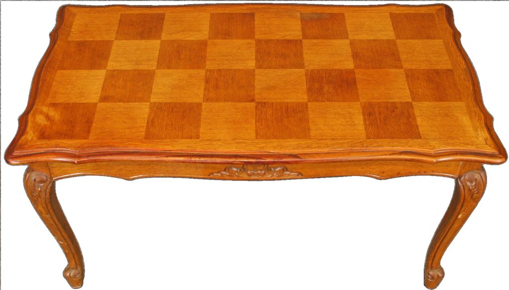 CUTE French Country Louis XV Parquetry Oak Coffee Table For Sale 1