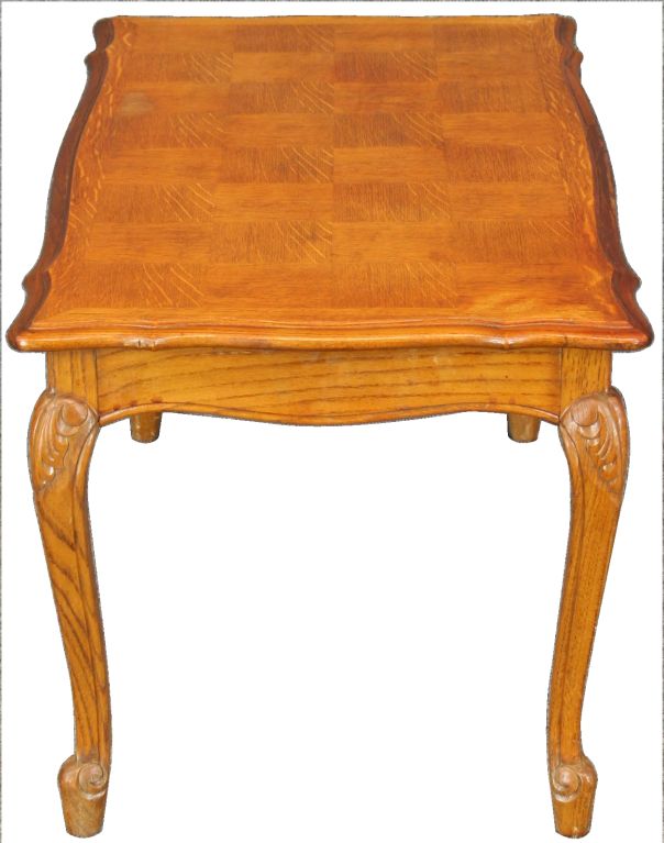 CUTE French Country Louis XV Parquetry Oak Coffee Table For Sale 2