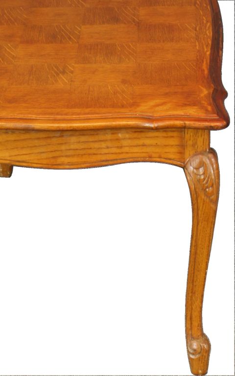 CUTE French Country Louis XV Parquetry Oak Coffee Table For Sale 3