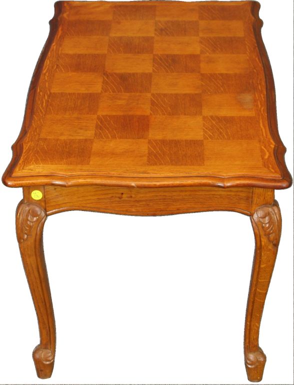 CUTE French Country Louis XV Parquetry Oak Coffee Table For Sale 7