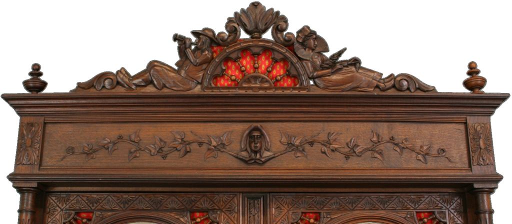 Antique French Carved 2 Door Brittany Armoire Wardrobe