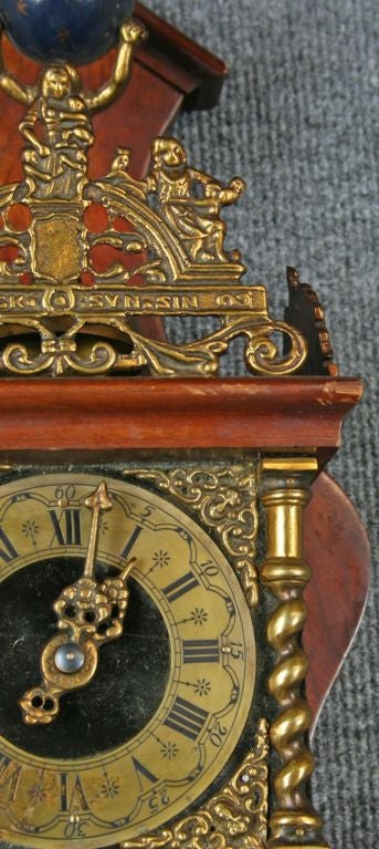 Mahogany Vintage Dutch Zaandam Zaanse Atlas Pendulum Wall Clock For Sale