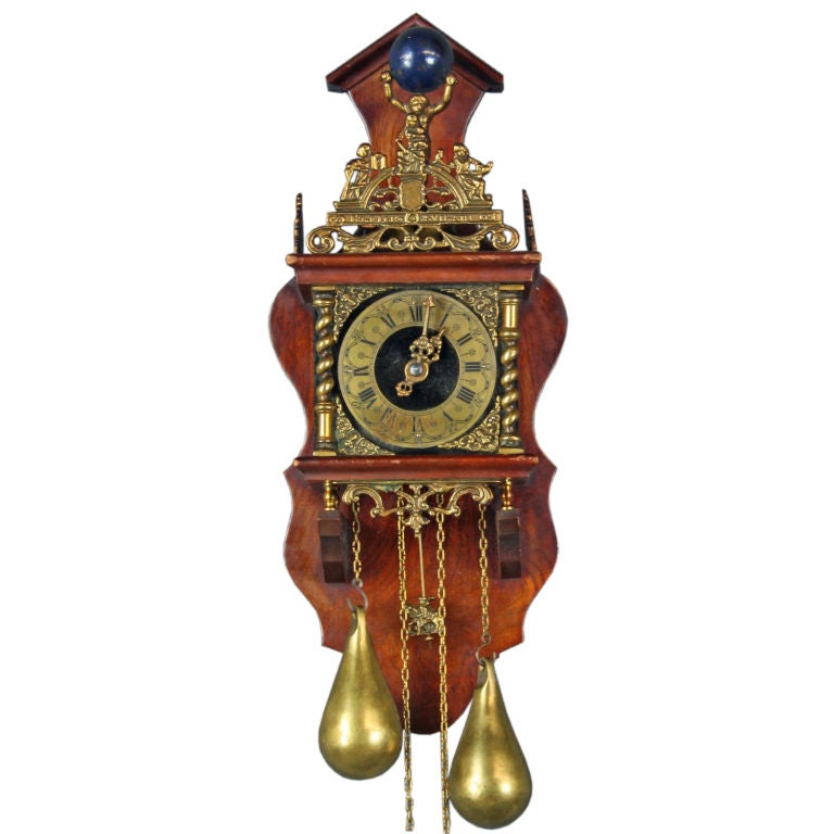 Vintage Dutch Zaandam Zaanse Atlas Pendulum Wall Clock For Sale