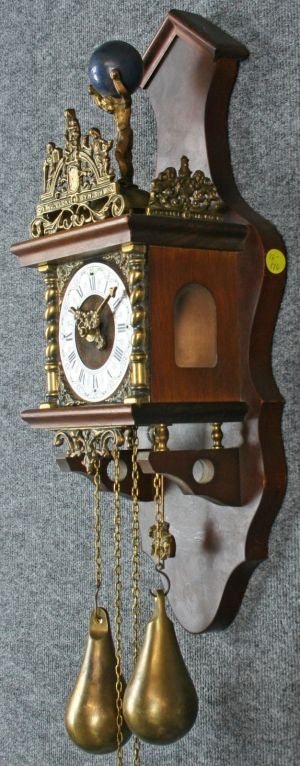 Mid-20th Century Vintage Dutch Zaandam Zaanse Atlas Wall Clock For Sale