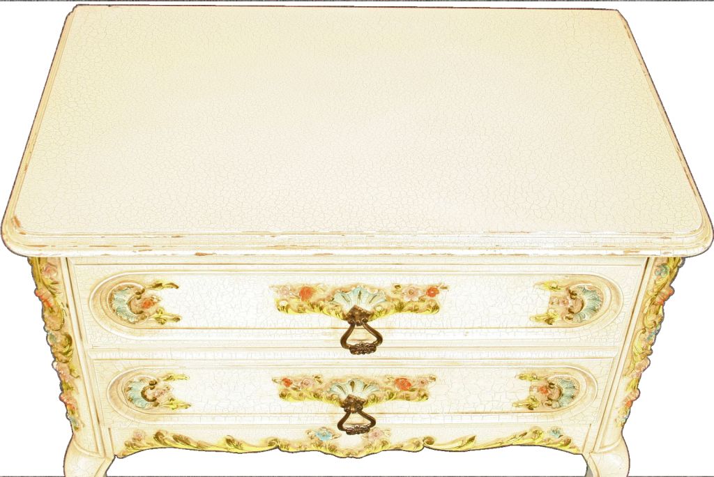 CUTE French Country Painted Flowers Chest of Drawers For Sale 1