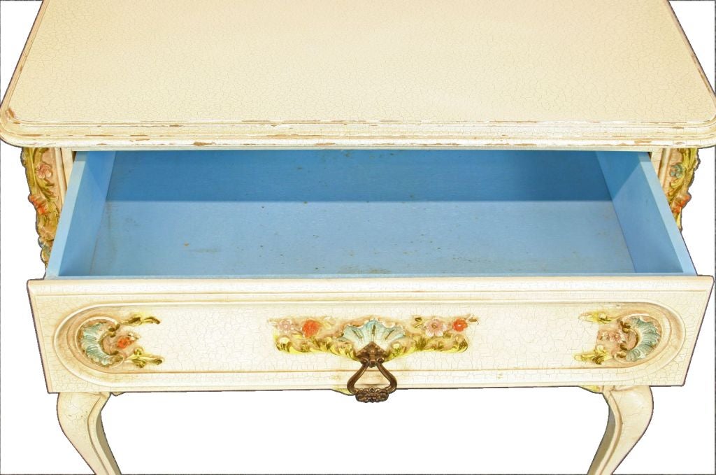 CUTE French Country Painted Flowers Chest of Drawers For Sale 4