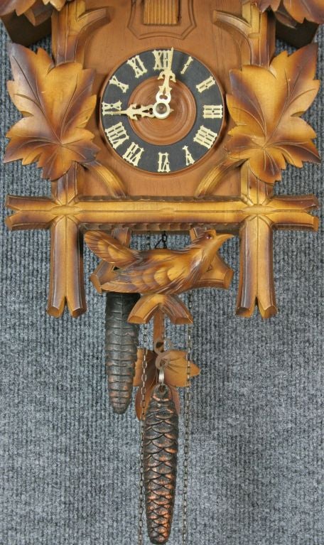 Mid-20th Century Vintage German Black Forest Cuckoo KooKoo Clock For Sale