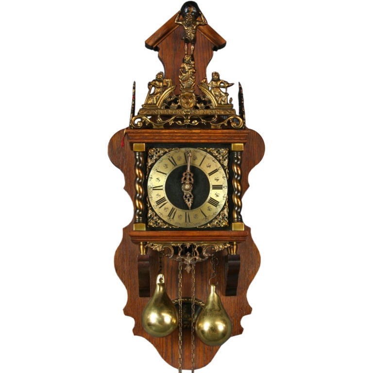 Vintage Zaandam Zaanse Atlas Pendulum Wall Clock Wuba For Sale