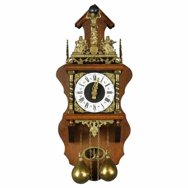 Vintage Dutch Zaandam Zaanse Atlas Pendulum Wall Clock For Sale