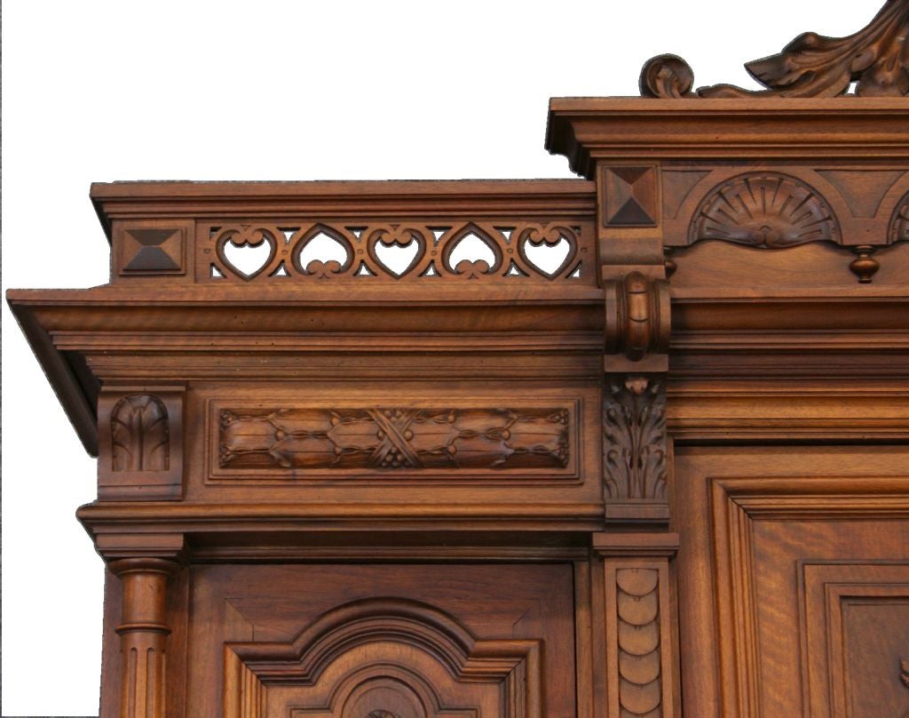 Antique French Renaissance Buffet Carved Irises For Sale 2