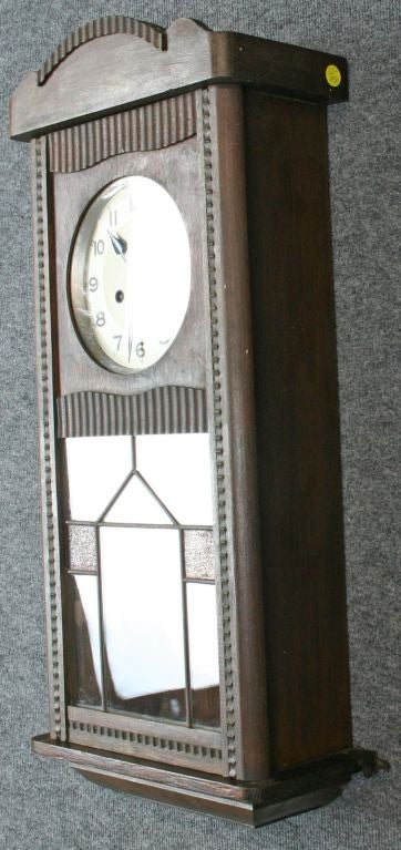 Vintage German Art Deco Regulator Wall Clock Mauthe For Sale 1