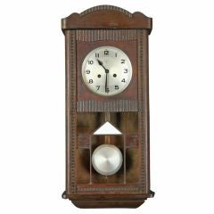 Vintage German Art Deco Regulator Wall Clock Mauthe