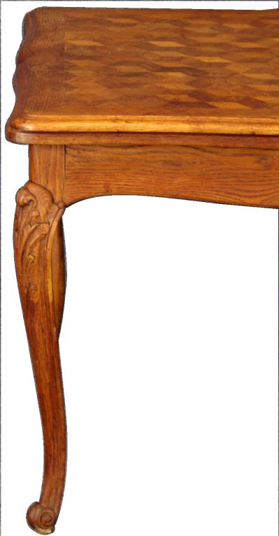 Vintage French Country Louis XV Parquetry Table Leaves