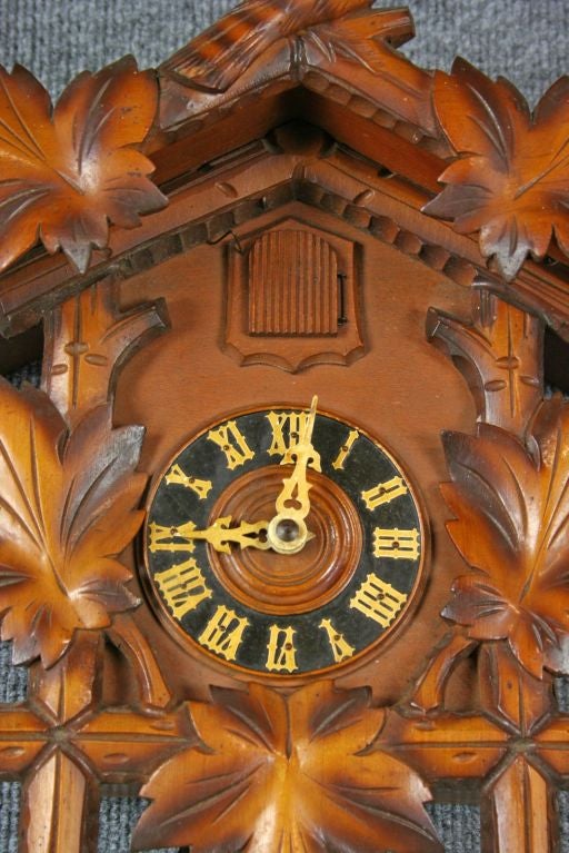 Wood Vintage German Black Forest Cuckoo KooKoo Wall Clock For Sale
